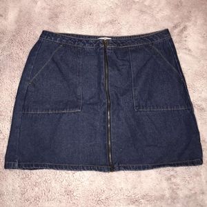 Refuge Zip Up Denim Skirt